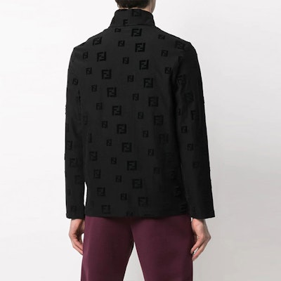 フェンディ FW21 ブラック 長袖 タートルネック ロゴデザイン Tシャツ. FAF594AE15 Shop フェンディ FW21 ブラック 長袖 タートルネック ロゴデザイン Tシャツ. FAF594AE15