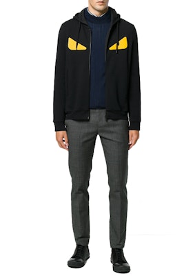 FENDI FW21 黑色怪獸眼連帽拉鍊外套 FY07965EYF0QA1 Purchase FENDI FW21 黑色怪獸眼連帽拉鍊外套 FY07965EYF0QA1