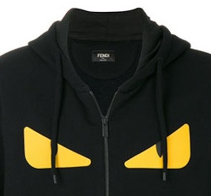 FENDI FW21 黑色怪獸眼連帽拉鍊外套 FY07965EYF0QA1 Sizing FENDI FW21 黑色怪獸眼連帽拉鍊外套 FY07965EYF0QA1