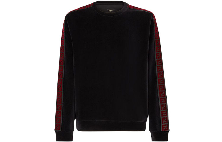 Fendi FW21 Black Pullover Sweatshirt with Double F Pattern FY0178AF9FF0QY3