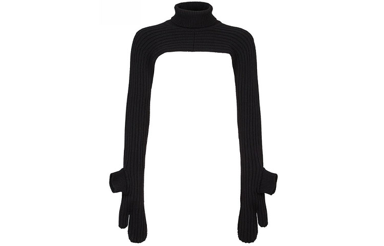 Shop FENDI FW21 Hitam Slim-Fit High Neck Pullover Sweater Dual Pakai. FZC477AH2UF0QA1