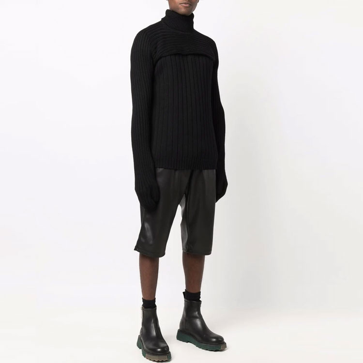 Cheap FENDI FW21 Hitam Slim-Fit High Neck Pullover Sweater Dual Pakai. FZC477AH2UF0QA1