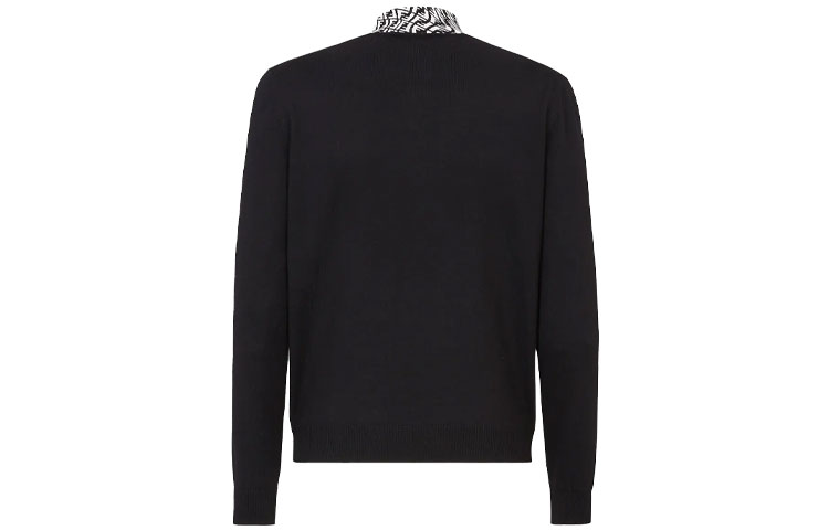FENDI FW21 Black Wool Sweater with Double F Logo on Neck. FZZ411AFZCF0QA1 圖 3