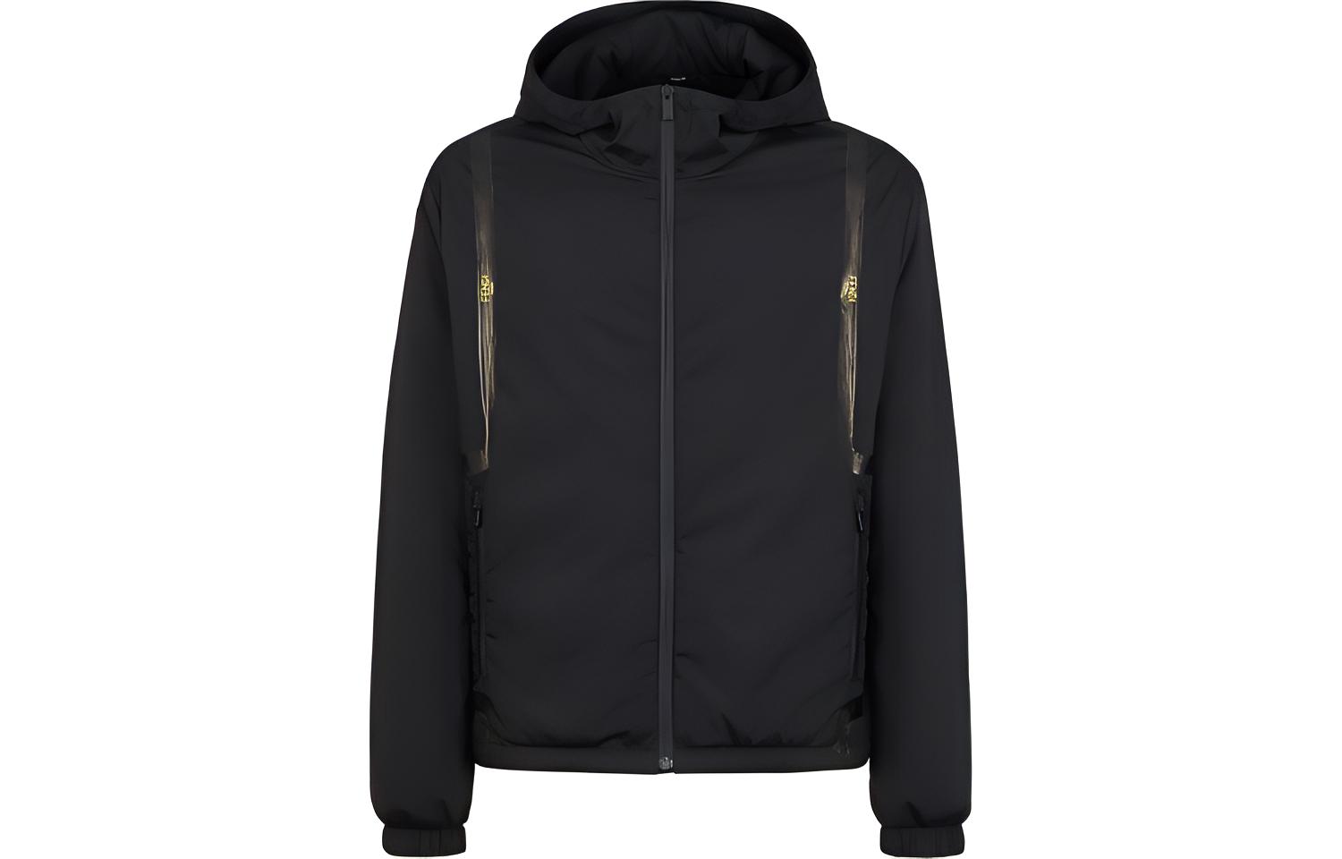 Fendi FW21 Black Zip-Up Hooded Long-Sleeve Jacket FAA750AE4SF0G8T