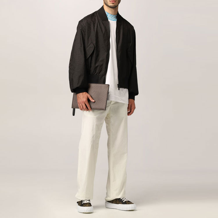 Details for FENDI 2021秋冬黑色拉链短款长袖外套夹克. FW1029AG86F0QA1