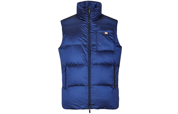 Order FENDI FW21 Vest Nylon Biru dengan Kolar Berdiri. FT0043AGZJF0UV4