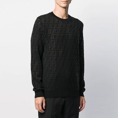 Fendi FW21 FF Pattern Wool Sweater Pullover - Black. FZY063AAUQF0QA1 Purchase Fendi FW21 FF Pattern Wool Sweater Pullover - Black. FZY063AAUQF0QA1