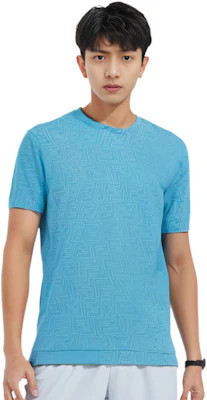 FENDI FW21 Kaos Biru Muda Logo Double F Crew Neck FY0936AGABF1DO8 Shop FENDI FW21 Kaos Biru Muda Logo Double F Crew Neck FY0936AGABF1DO8