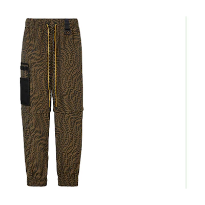 FENDI FW21 Logo Monogram Detachable Utility Cargo Pants Brown . FB0711AG87F1440