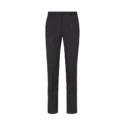 FENDI FW21 Pinstripe Casual Suit Trousers Black Pants. FB0377AFE0F0QA1