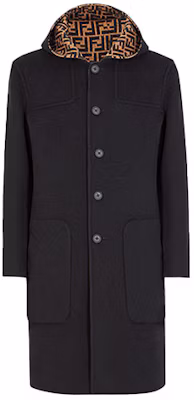 FENDI FW21 Reversible Wool Coat with FF Logo and Hood - Black. FF0249A4LJF0QE1 Buy FENDI FW21 Reversible Wool Coat with FF Logo and Hood - Black. FF0249A4LJF0QE1