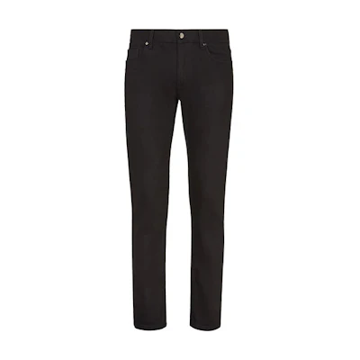 FENDI FW21 Slim Fit Black Denim Jeans for Men. FLP201AF8QF0QA1