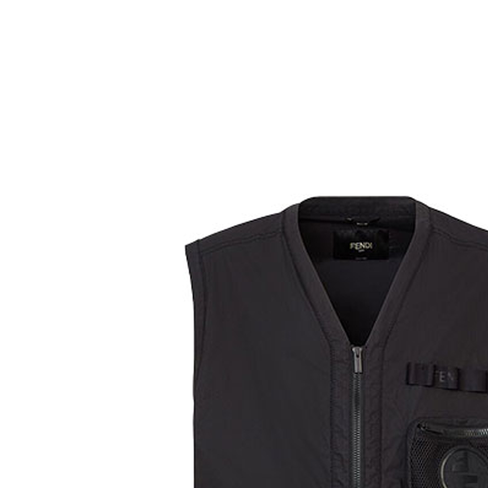 FENDI FW21 V-Neck Multi-Pocket Zip Vest Black FAA827AGBGF0GME 圖 5