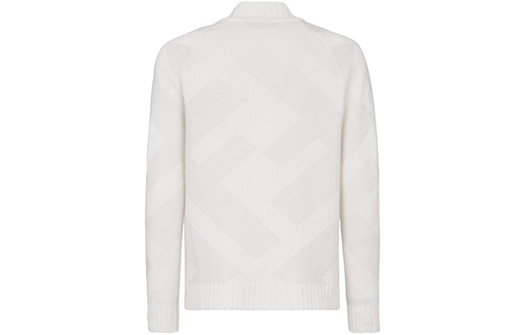 Lookbook FENDI FW21 白色Logo高領羊絨毛衣長袖款式。 FZY496AH2YF0U69