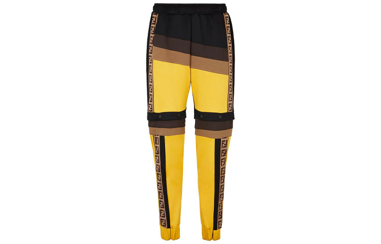 FENDI FW21 Yellow FF Stripe Logo Track Pants with Elastic Waistband. FAB557AD31F0G8T 圖 2