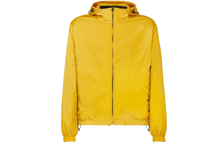 Fendi FW21 Yellow Hooded Zip-Up Jacket FAA830AGJUF0VT1