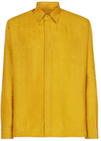 FENDI FW21 Yellow Silk Shirt with All-Over Logo Print. FS0808AH20F0VT1 FENDI FW21 Yellow Silk Shirt with All-Over Logo Print. FS0808AH20F0VT1