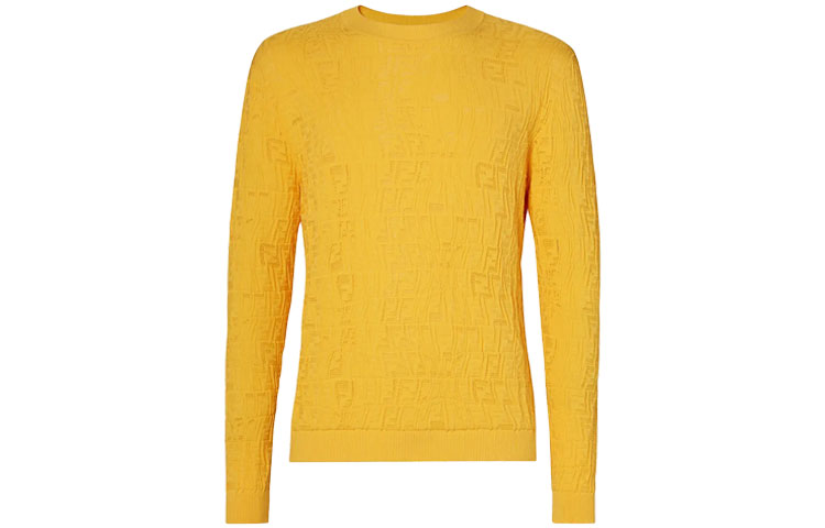 FENDI FW21 Yellow Sweater with Embossed FF Monogram Design FZY442AFZAF1DO6 圖 2
