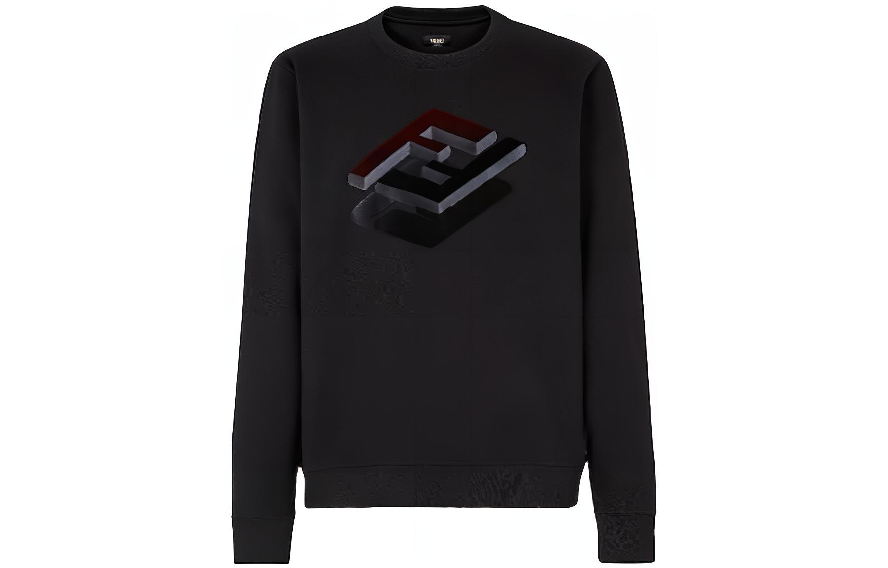 Fendi FW22 3D Printed Pullover Sweatshirt Black FY0178AL6PF0QA1