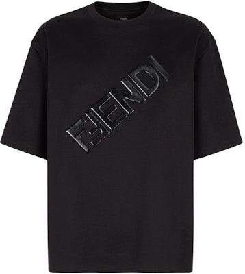 FENDI FW22 Black 3D Logo Printed Crewneck Casual T-Shirt. FY1129AL28F0QA1 Buy FENDI FW22 Black 3D Logo Printed Crewneck Casual T-Shirt. FY1129AL28F0QA1