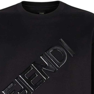 FENDI FW22 Black 3D Logo Printed Crewneck Casual T-Shirt. FY1129AL28F0QA1 Sizing FENDI FW22 Black 3D Logo Printed Crewneck Casual T-Shirt. FY1129AL28F0QA1