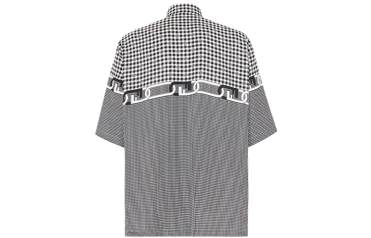 Lookbook 芬迪 FW22 黑色格纹方领短袖衬衫. FS0795AL2KF19FD