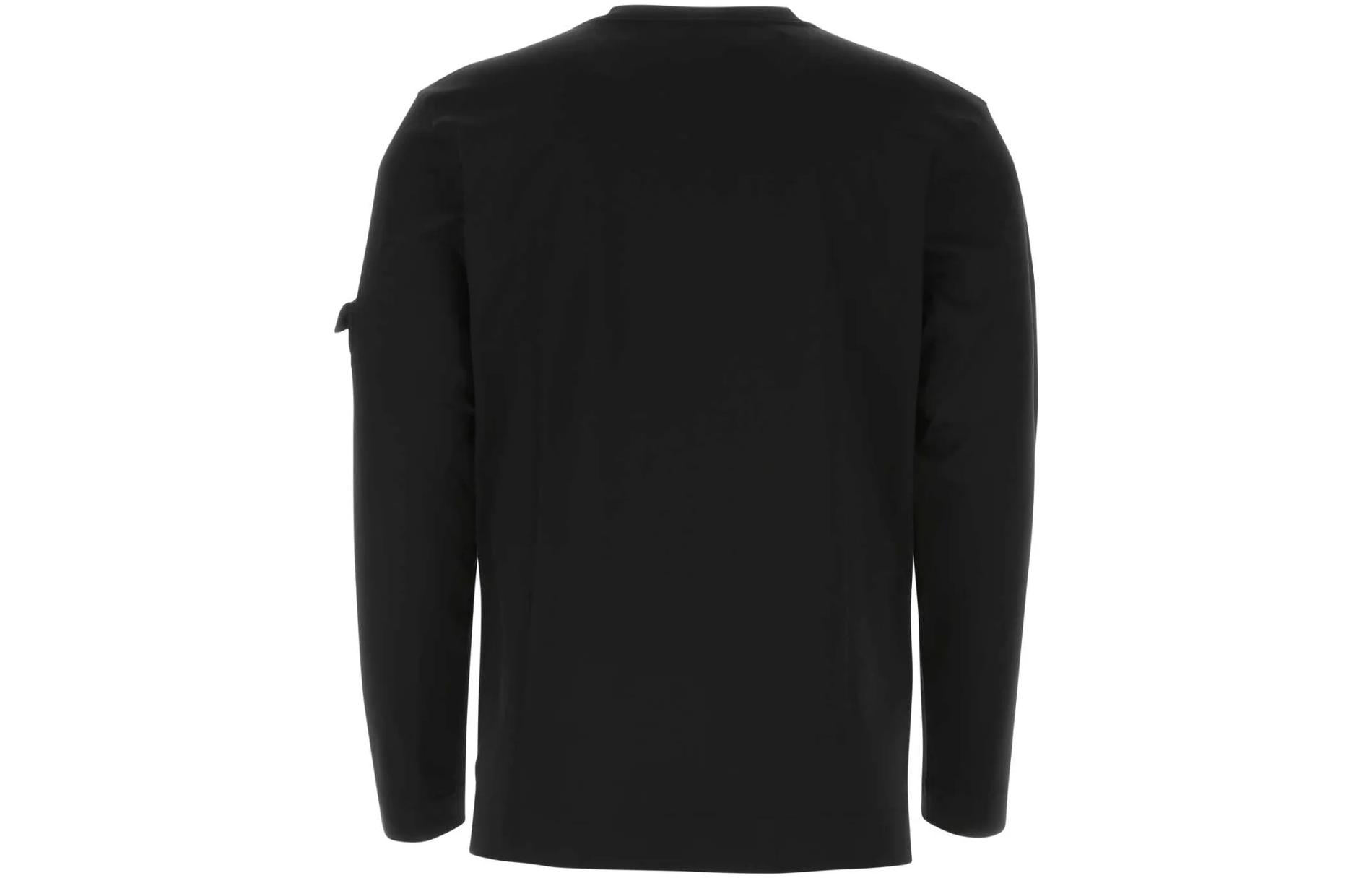 Lookbook FENDI FW22  Black Crewneck Long Sleeve Pocket T-Shirt FY1192AM77F0QA1