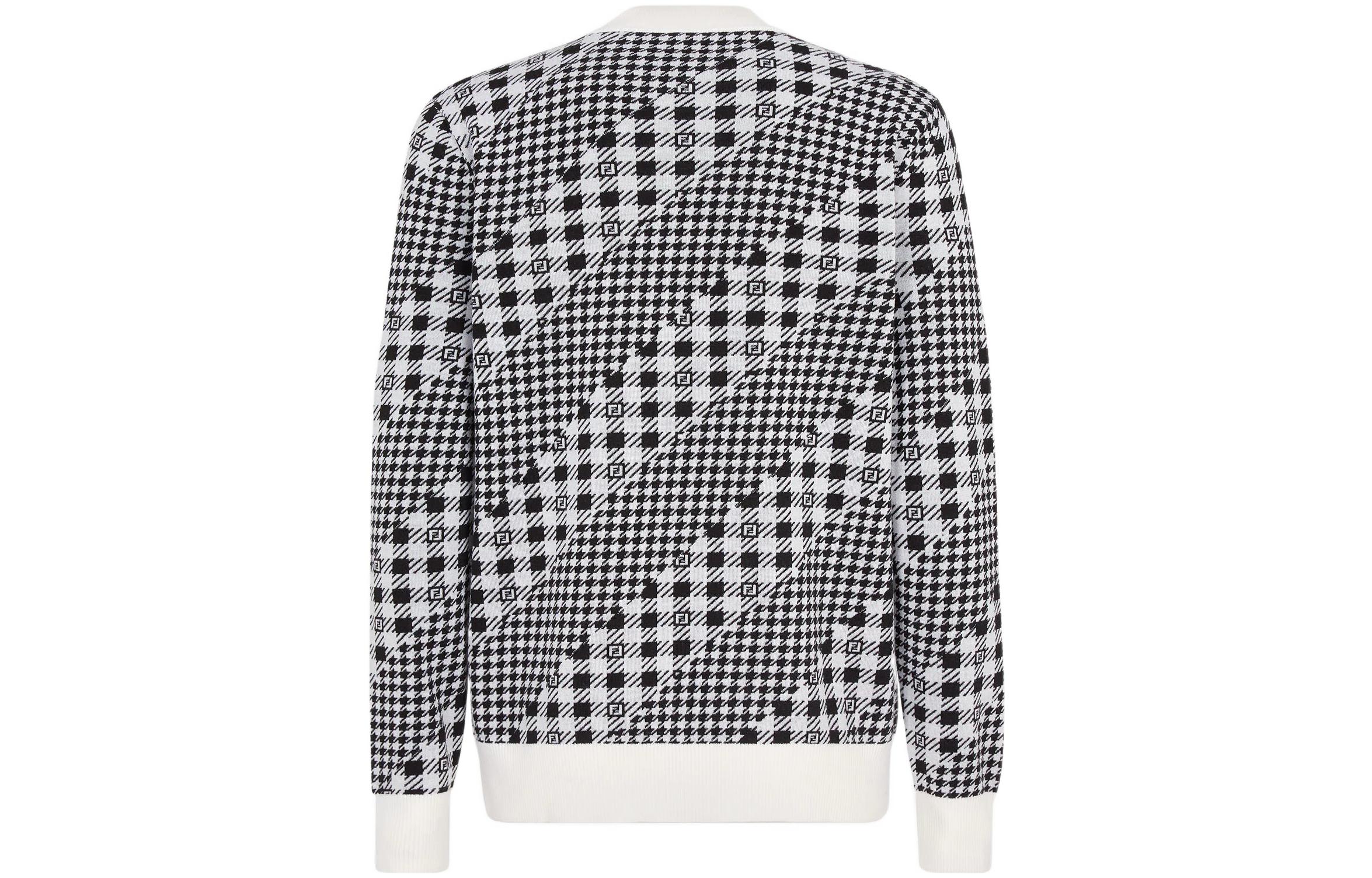 Lookbook FENDI FW22 黑色圓領印字長袖休閒毛衣 FZX089AL3YF17XM