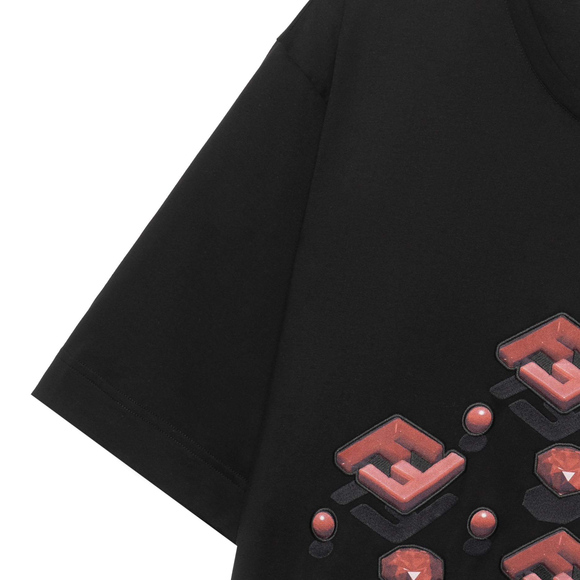 FENDI FW22  Black Diamond Logo Printed Short Sleeve T-Shirt. FY0936AL6MF0VV4 圖 6