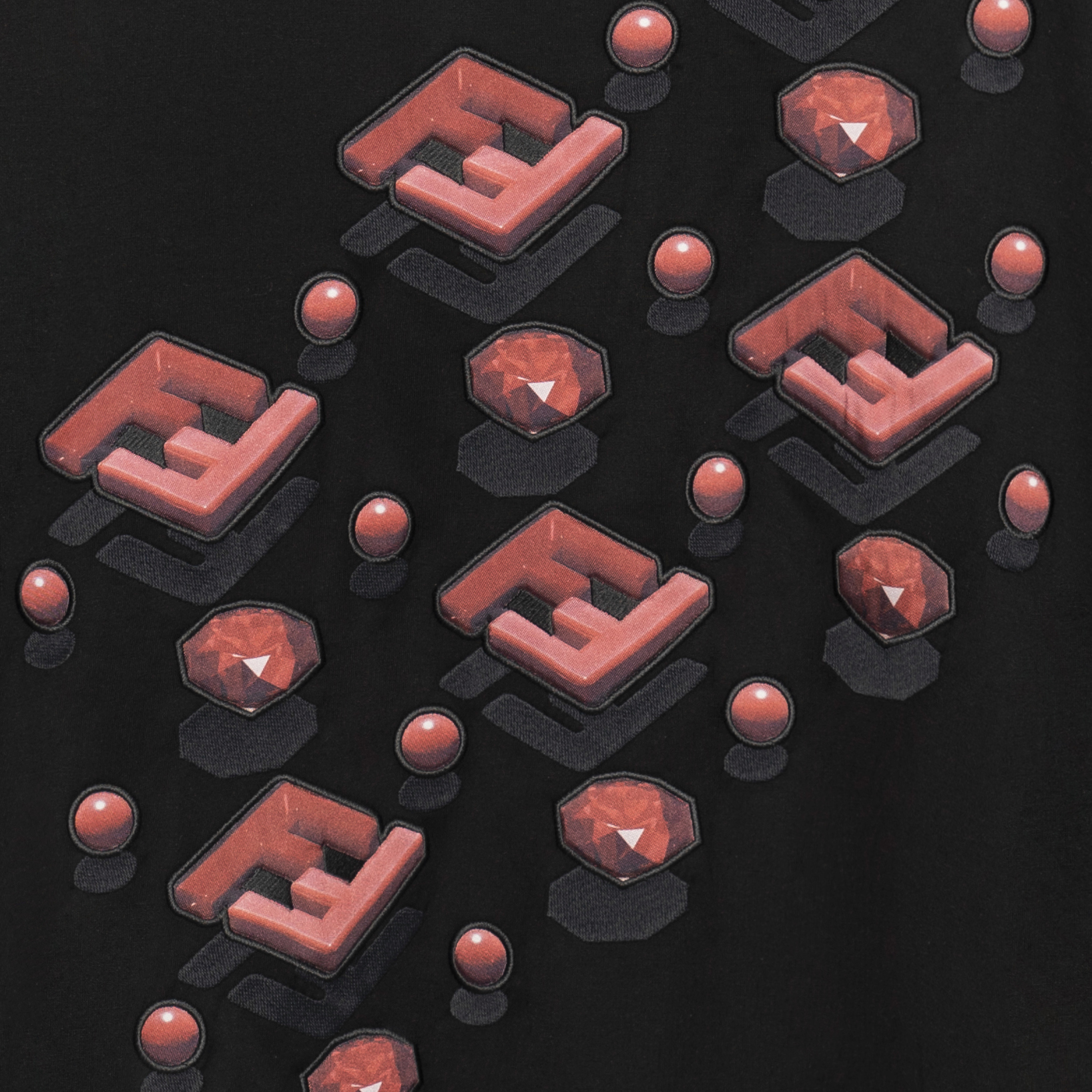 FENDI FW22  Black Diamond Logo Printed Short Sleeve T-Shirt. FY0936AL6MF0VV4 圖 7