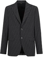 Order FENDI FW22 Black Logo Print Single-Breasted Blazer. FJ0498A4QQF0QT6