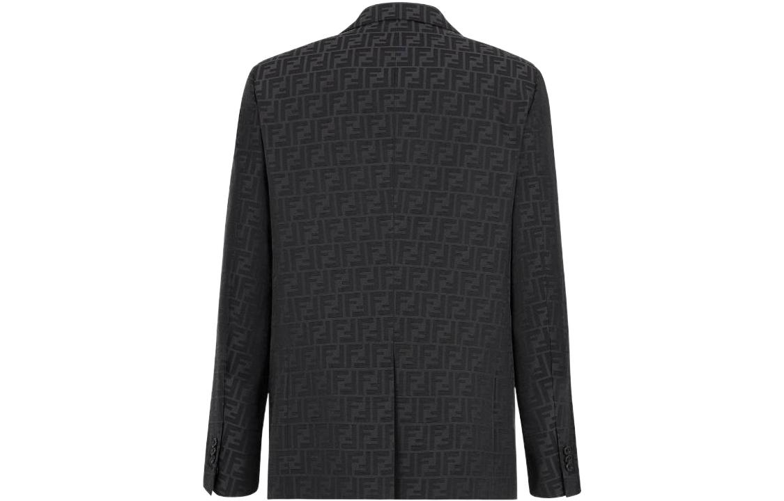 Lookbook 芬迪 FW22 黑色logo印花单排扣西装外套. FJ0498A4QQF0QT6