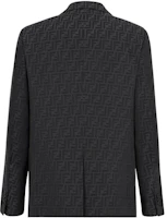 Lookbook FENDI FW22 Black Logo Print Single-Breasted Blazer. FJ0498A4QQF0QT6