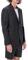 Purchase FENDI FW22 Black Logo Print Single-Breasted Blazer. FJ0498A4QQF0QT6