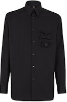 FENDI FW22 Black Long-Sleeve Cotton Shirt with Single-Breasted Design. FS1071AM8SF0QA1 FENDI FW22 Black Long-Sleeve Cotton Shirt with Single-Breasted Design. FS1071AM8SF0QA1
