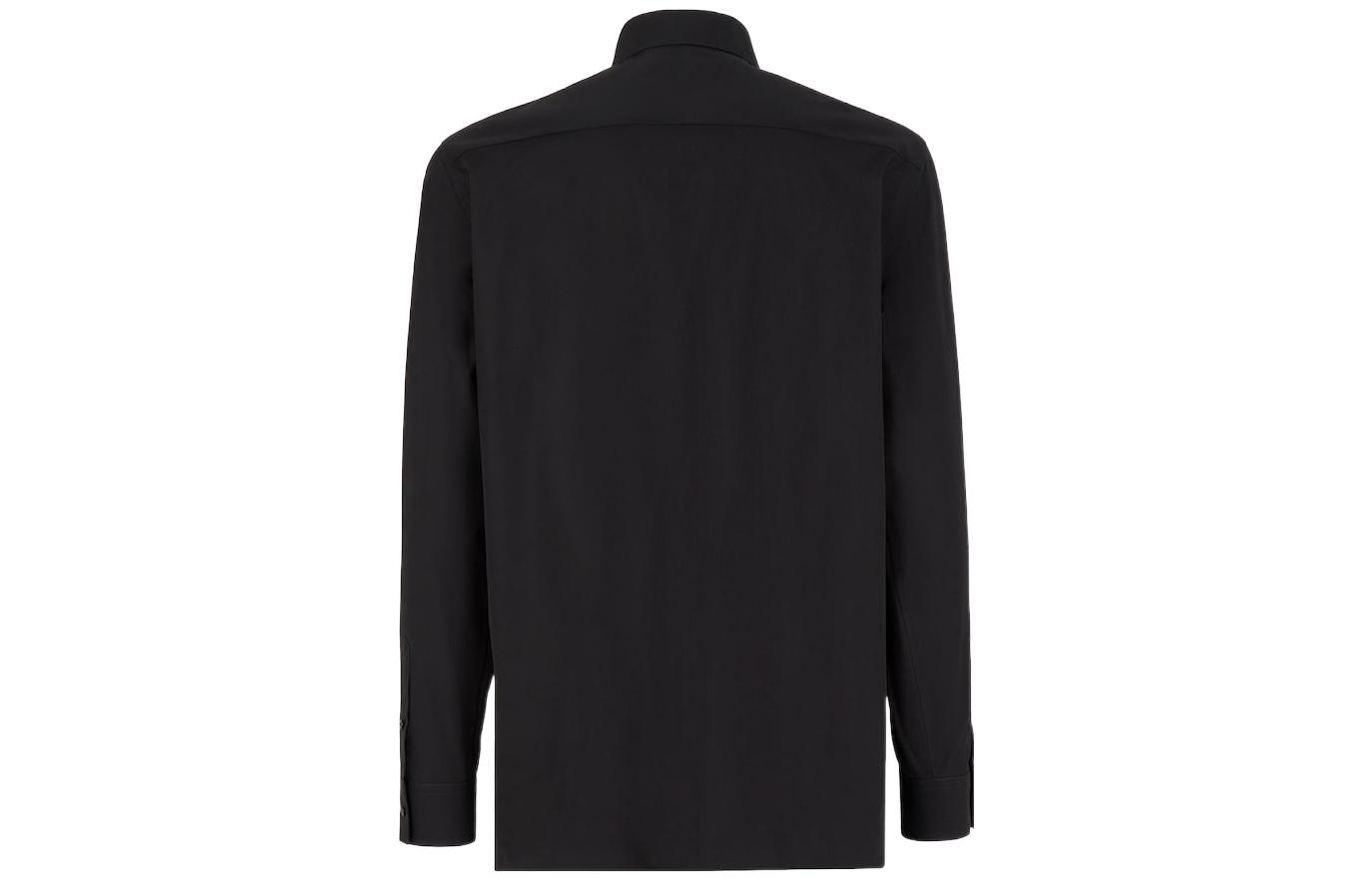 Lookbook 芬迪 FW22 黑色长袖单排扣棉衬衫 FS1071AM8SF0QA1