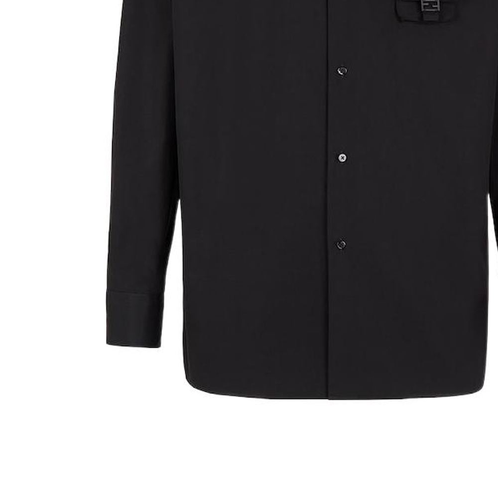 Purchase 芬迪 FW22 黑色长袖单排扣棉衬衫 FS1071AM8SF0QA1