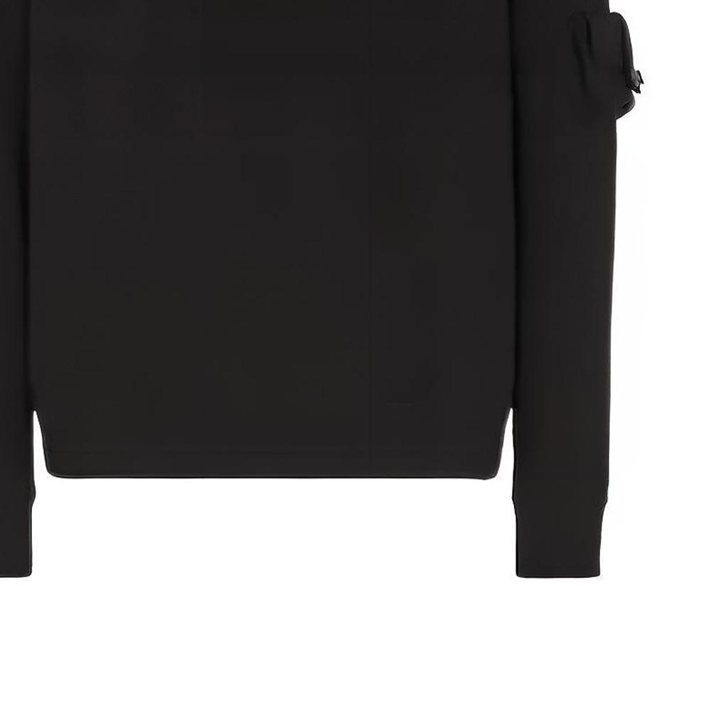 Sizing FENDI FW22  Black Plain Crewneck Pullover Long-Sleeve Sweatshirt. FY1182AM7BF0QA1
