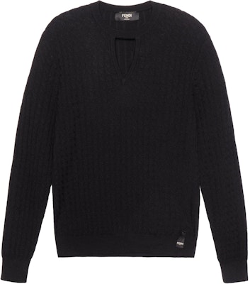 FENDI FW22 Black Solid Cable Knit Wool Sweater. FZX077AL3PF0QA1 Buy FENDI FW22 Black Solid Cable Knit Wool Sweater. FZX077AL3PF0QA1
