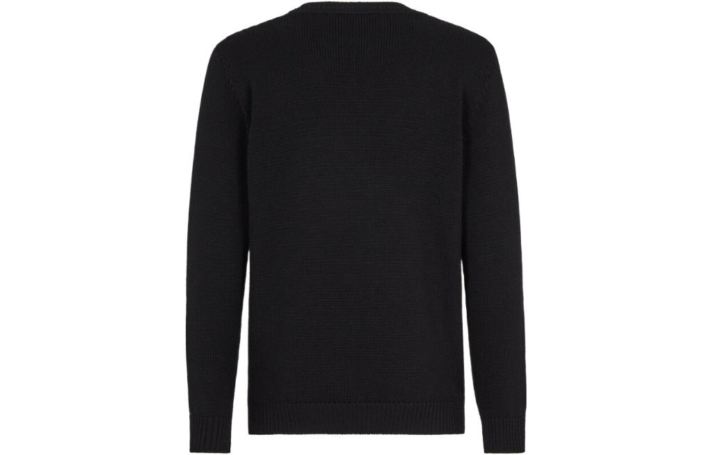 Lookbook フェンディ FW22 ブラック 無地 クルーネック プルオーバー セーター. FZX088AL3WF0QA1