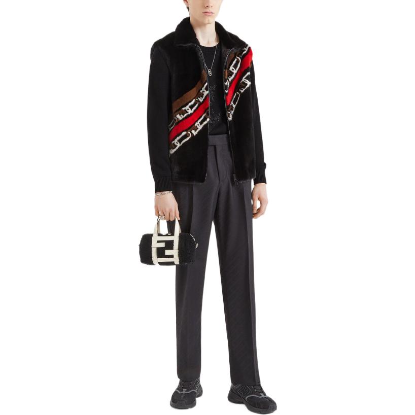 Shop フェンディ FW22 ブラック 無地 クルーネック プルオーバー セーター. FZX088AL3WF0QA1