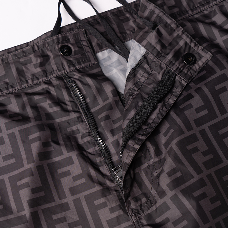 Details for FENDI FW22 黑色直筒短褲 全版Logo印花 FXB079AL4EF0DS7