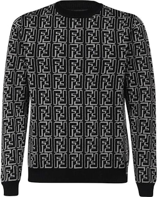 FENDI FW22 Black White Patterned Crewneck Pullover Sweater. FZX009ALJZF0UZ0 Order FENDI FW22 Black White Patterned Crewneck Pullover Sweater. FZX009ALJZF0UZ0