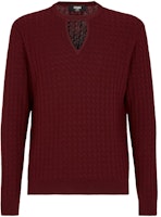 FENDI FW22 Burgundy Cable Knit Wool Sweater. FZX077AL3PF012T FENDI FW22 Burgundy Cable Knit Wool Sweater. FZX077AL3PF012T