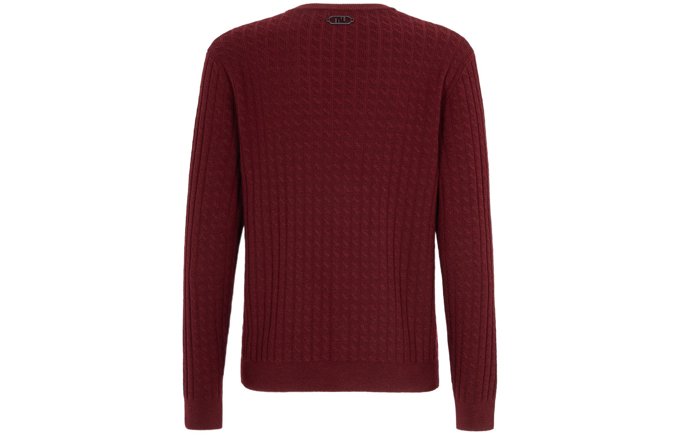 Lookbook FENDI 2022秋冬酒紅色針織羊毛毛衣 FZX077AL3PF012T