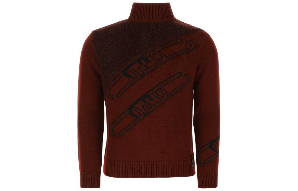 Order FENDI FW22 酒紅拼色字母提花高領毛衣. FZX073AL3SF1IO2