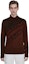 Purchase FENDI FW22 Burgundy Colorblock Monogram Jacquard High-Neck Sweater. FZX073AL3SF1IO2
