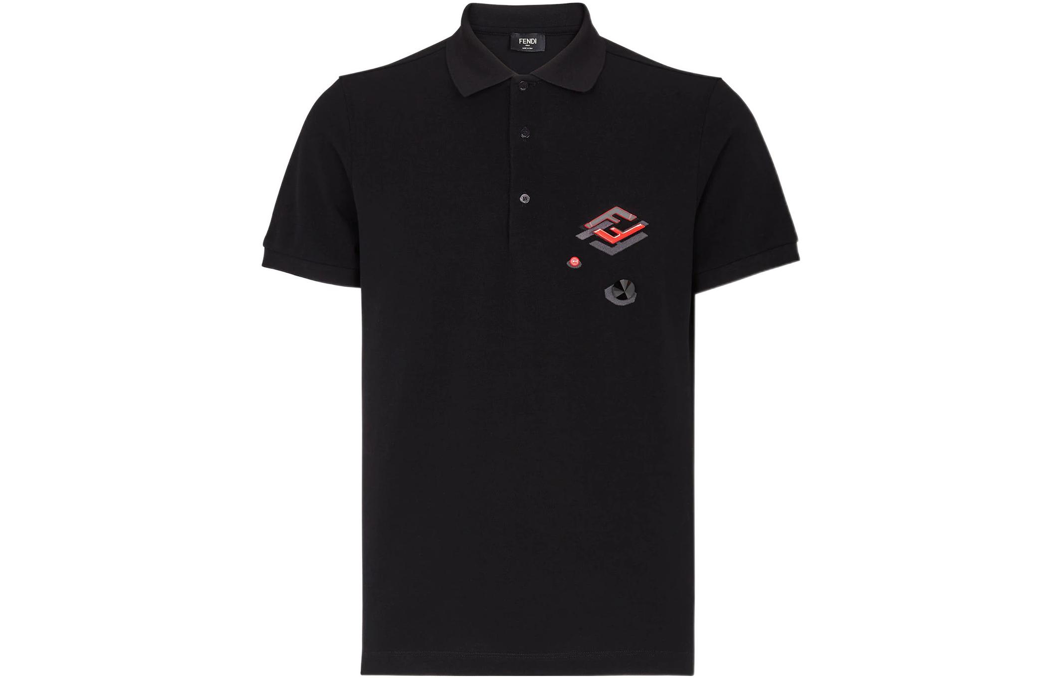 Order FENDI FW22 Polo Casual Cuello Redondo Color Sólido - Negro. FY0985AL3BF0QY3