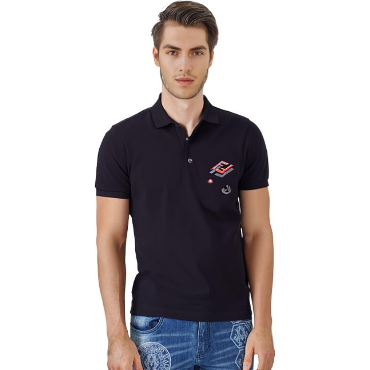 Purchase FENDI FW22 Polo Casual Cuello Redondo Color Sólido - Negro. FY0985AL3BF0QY3