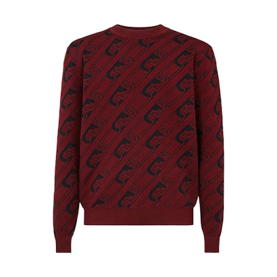 FENDI FW22 Chain Inlaid Colorblock Knit Pullover Sweater. FZX061AL3IF1COL